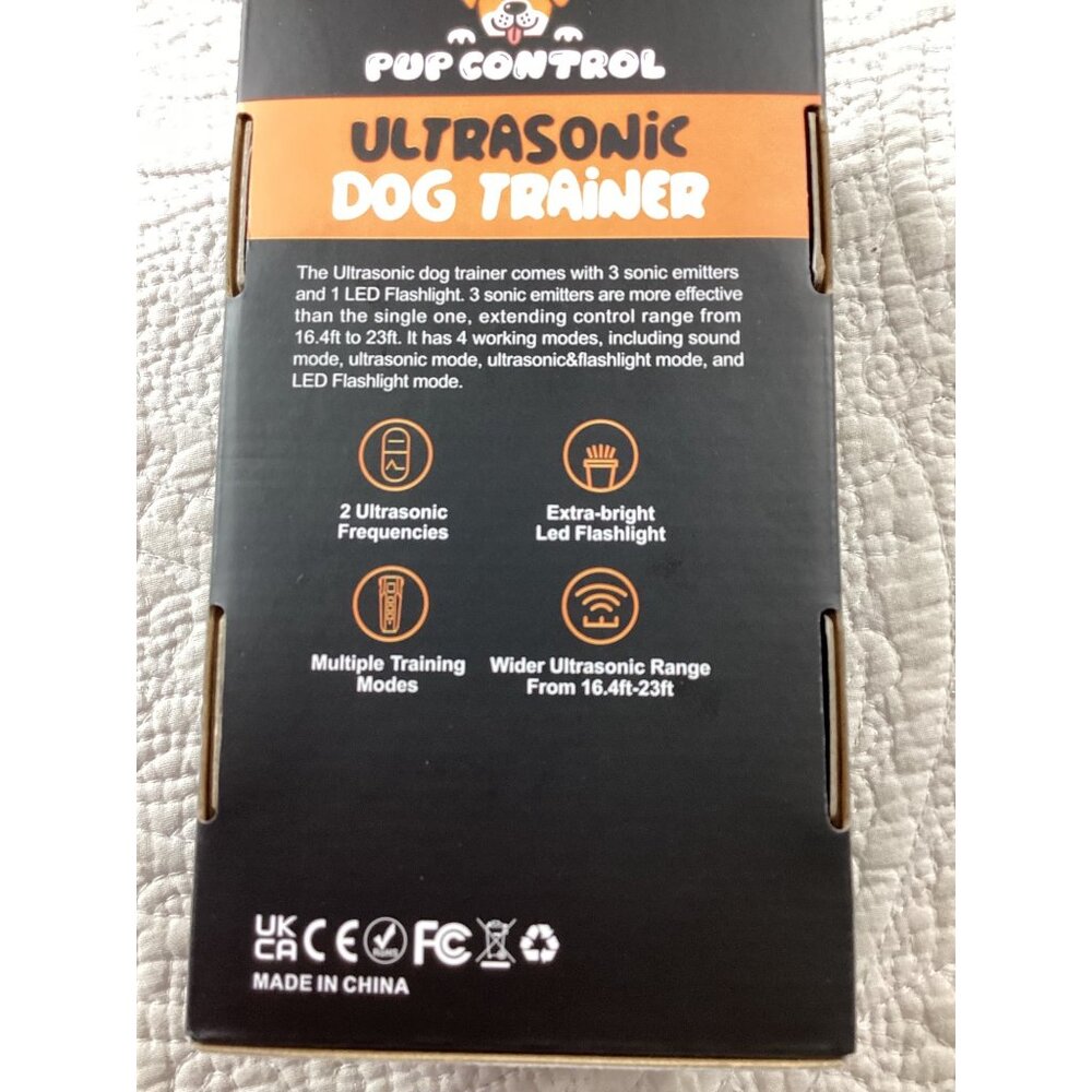 Pup Control Ultrasonic Dog Trainer*LED Flashlight*4 Modes. USB Rechargeable*NIB - Picture 5 of 7